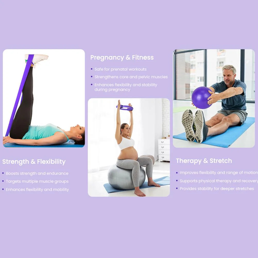 Pilates Essentials Kit for Women - 13-Piece Home Pilates Equipment Set, Includes Pilates Ring, Resistance Bands, Yoga Ball - for Women'S Home Workouts & Beginners