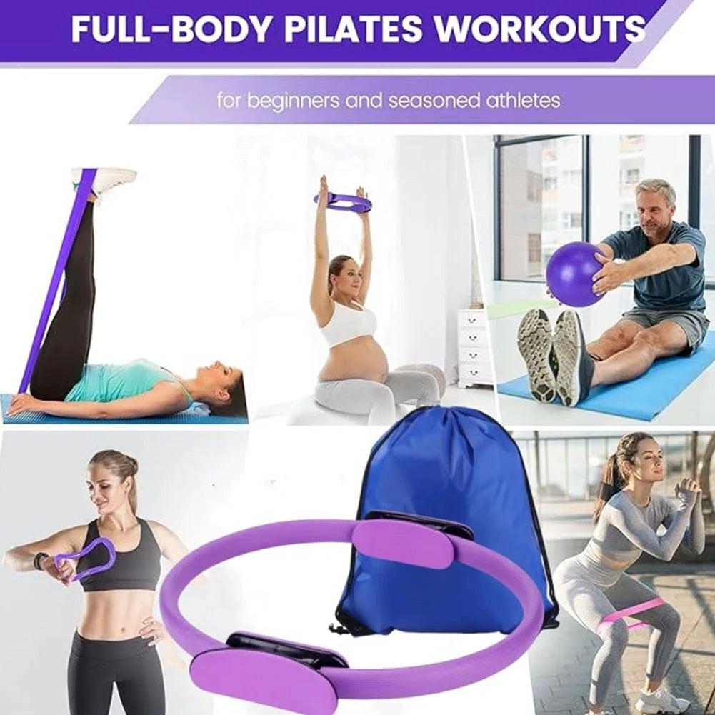 Pilates Essentials Kit for Women - 13-Piece Home Pilates Equipment Set, Includes Pilates Ring, Resistance Bands, Yoga Ball - for Women'S Home Workouts & Beginners