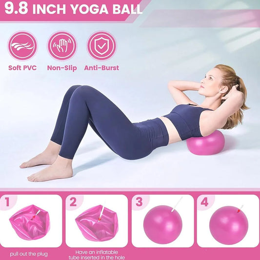 Pilates Essentials Kit for Women - 13-Piece Home Pilates Equipment Set, Includes Pilates Ring, Resistance Bands, Yoga Ball - for Women'S Home Workouts & Beginners