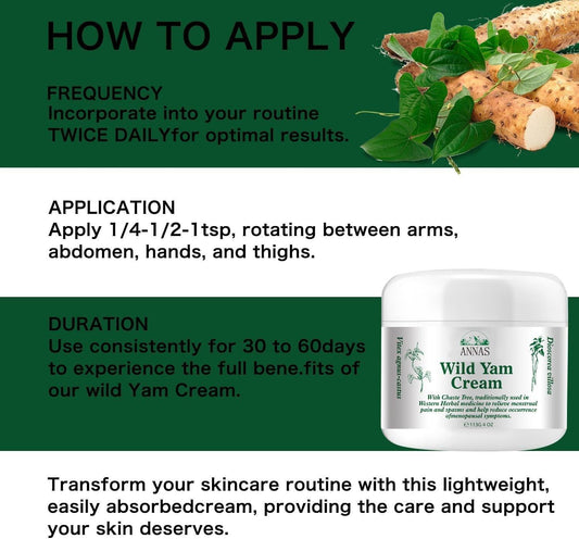Wild Yam Cream, ANNAS Wild Yam Cream Organic for Hormone Balance, ANNAS Women...